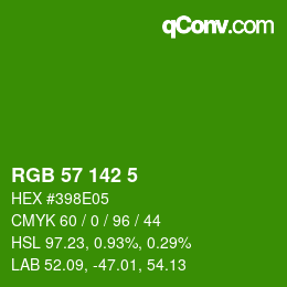 Color code: RGB 57 142 5 | qconv.com