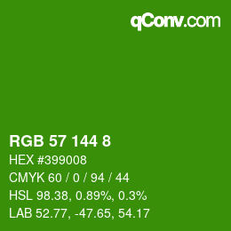 Color code: RGB 57 144 8 | qconv.com