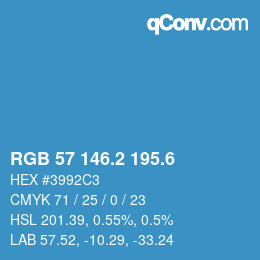 カラーコード: RGB 57 146.2 195.6 | qconv.com