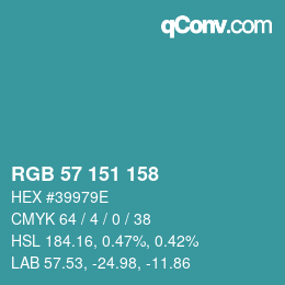 Color code: RGB 57 151 158 | qconv.com