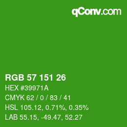 Color code: RGB 57 151 26 | qconv.com