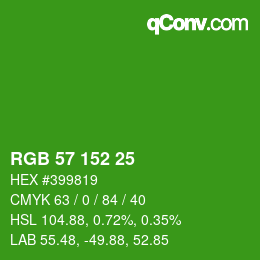 Color code: RGB 57 152 25 | qconv.com