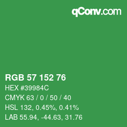 Color code: RGB 57 152 76 | qconv.com
