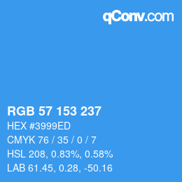 Color code: RGB 57 153 237 | qconv.com