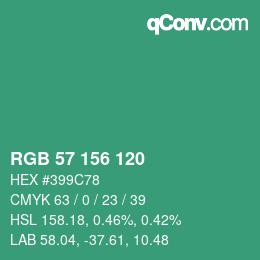 Color code: RGB 57 156 120 | qconv.com