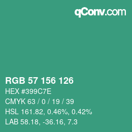 Color code: RGB 57 156 126 | qconv.com