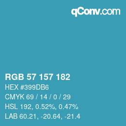 カラーコード: RGB 57 157 182 | qconv.com