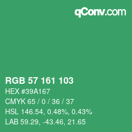 Color code: RGB 57 161 103 | qconv.com