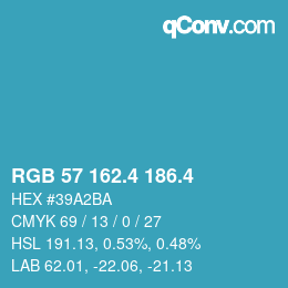 カラーコード: RGB 57 162.4 186.4 | qconv.com