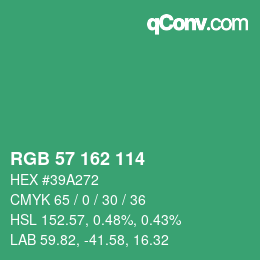 Color code: RGB 57 162 114 | qconv.com