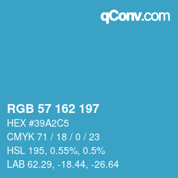 カラーコード: RGB 57 162 197 | qconv.com