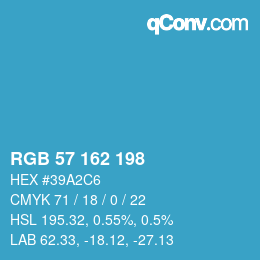 Color code: RGB 57 162 198 | qconv.com
