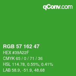 Color code: RGB 57 162 47 | qconv.com