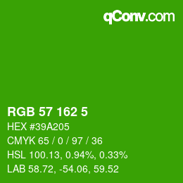 Color code: RGB 57 162 5 | qconv.com