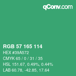 Color code: RGB 57 165 114 | qconv.com
