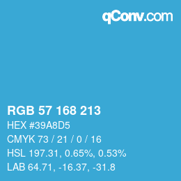 Color code: RGB 57 168 213 | qconv.com