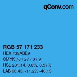 Color code: RGB 57 171 233 | qconv.com
