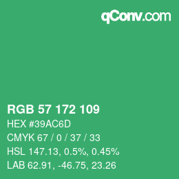 Farbcode: RGB 57 172 109 | qconv.com