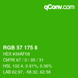 Color code: RGB 57 175 8 | qconv.com