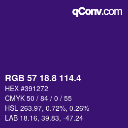 カラーコード: RGB 57 18.8 114.4 | qconv.com