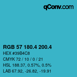 カラーコード: RGB 57 180.4 200.4 | qconv.com