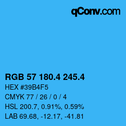 カラーコード: RGB 57 180.4 245.4 | qconv.com