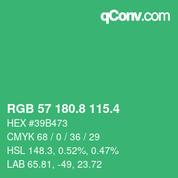 カラーコード: RGB 57 180.8 115.4 | qconv.com