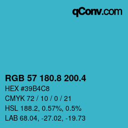 カラーコード: RGB 57 180.8 200.4 | qconv.com