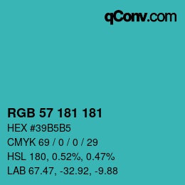 Color code: RGB 57 181 181 | qconv.com