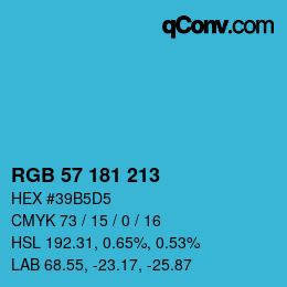 Color code: RGB 57 181 213 | qconv.com