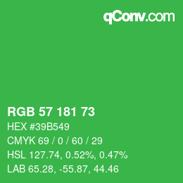 カラーコード: RGB 57 181 73 | qconv.com
