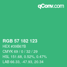 Color code: RGB 57 182 123 | qconv.com