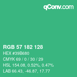 Color code: RGB 57 182 128 | qconv.com