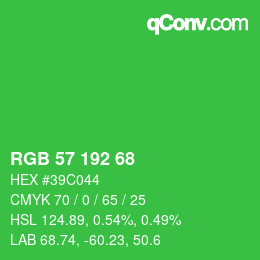 Color code: RGB 57 192 68 | qconv.com