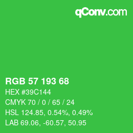 Color code: RGB 57 193 68 | qconv.com