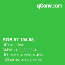 カラーコード: RGB 57 194 65 | qconv.com
