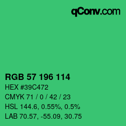 颜色代码: RGB 57 196 114 | qconv.com