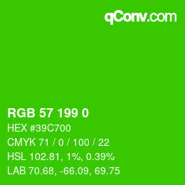 Color code: RGB 57 199 0 | qconv.com