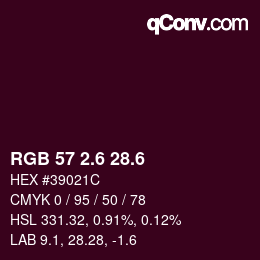 カラーコード: RGB 57 2.6 28.6 | qconv.com