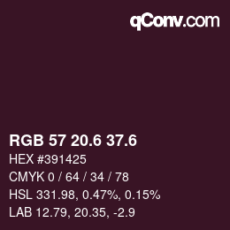 カラーコード: RGB 57 20.6 37.6 | qconv.com
