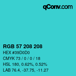 Color code: RGB 57 208 208 | qconv.com