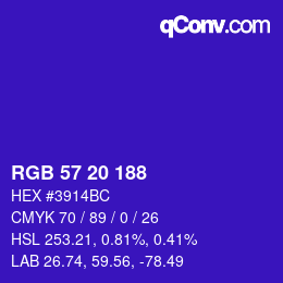 Color code: RGB 57 20 188 | qconv.com