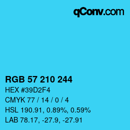 Color code: RGB 57 210 244 | qconv.com