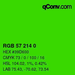 Color code: RGB 57 214 0 | qconv.com