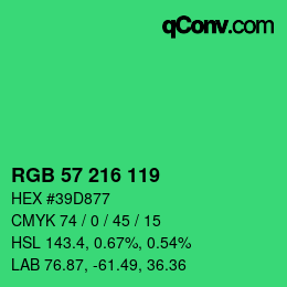 Color code: RGB 57 216 119 | qconv.com
