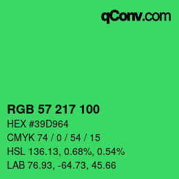 Color code: RGB 57 217 100 | qconv.com