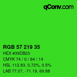 Color code: RGB 57 219 35 | qconv.com