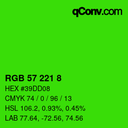 Color code: RGB 57 221 8 | qconv.com
