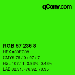 Color code: RGB 57 236 8 | qconv.com