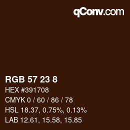 カラーコード: RGB 57 23 8 | qconv.com